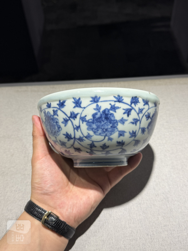 明正德 青花缠枝花卉孔明碗 - 图4